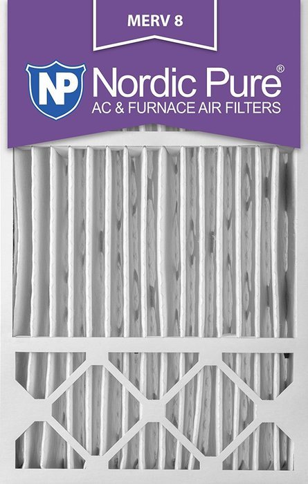 Nordic Pure 16x25x5HM8-1 MERV 8 Honeywell Replacement Air Filter , 16x25x5, Box of 1