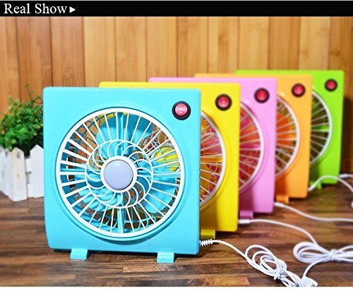Summer Table USB Mini Fan For Home Office With 3 Rotary Vanes Desktop Electric Square Silent Rotate the Page Fan... N2