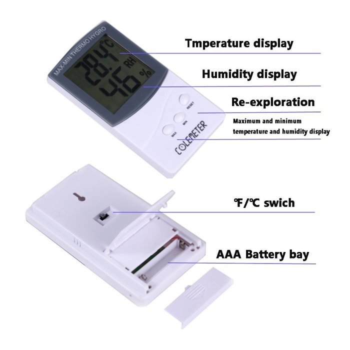 Digital Hygrometer Wet Humidity Thermometer Temperature Meter LCD Display N8