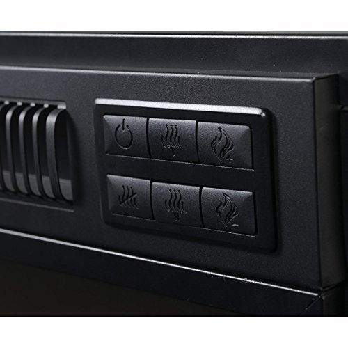 Rustic Style Indoor 24-Inch Electric Metal Firebox Insert, Black N2