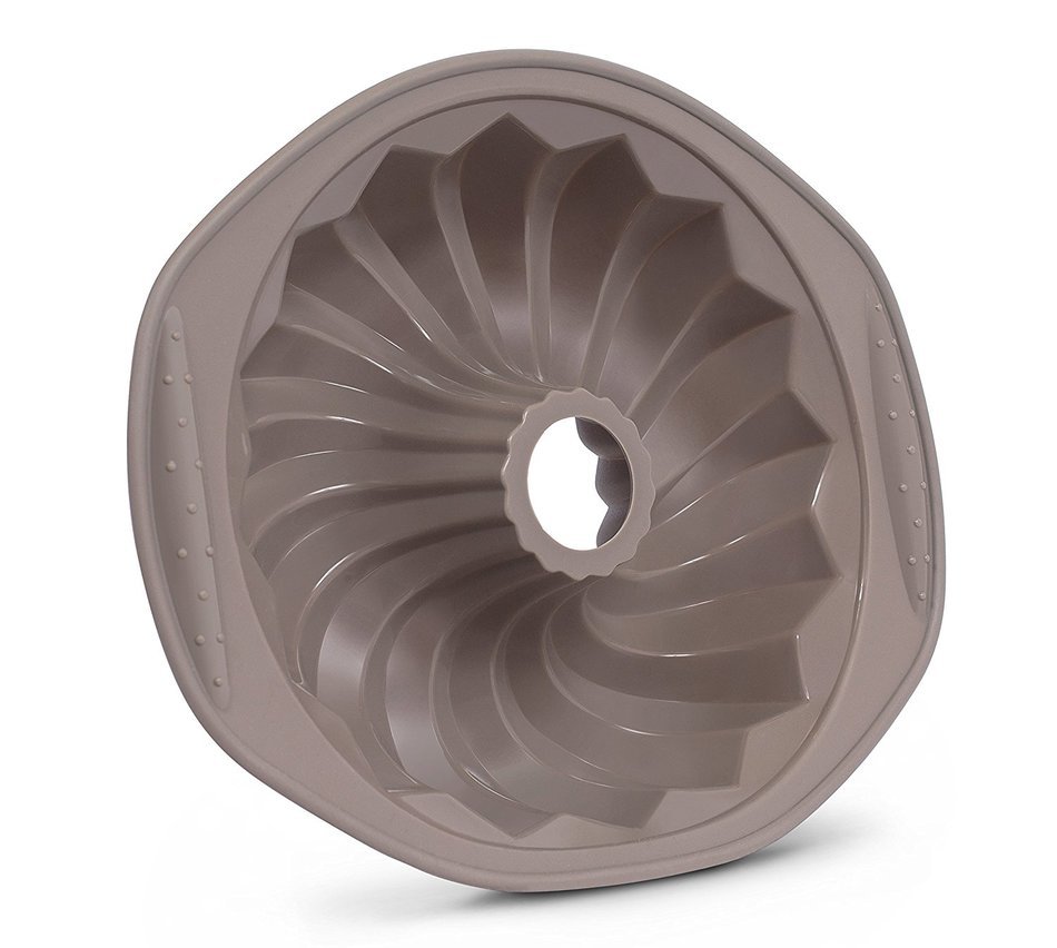 Internet&rsquo;s Best Silicone Fluted Spiral Cake Mold | Bundt Cake Pan | Bread Chocolate Bakeware | BPA Free N5