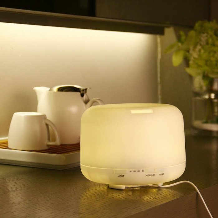 Leewa DT-168 500ml Whisper-quiet Ultrasonic Portable Air Humidifier Atomizer Essential Oil Diffuser - White