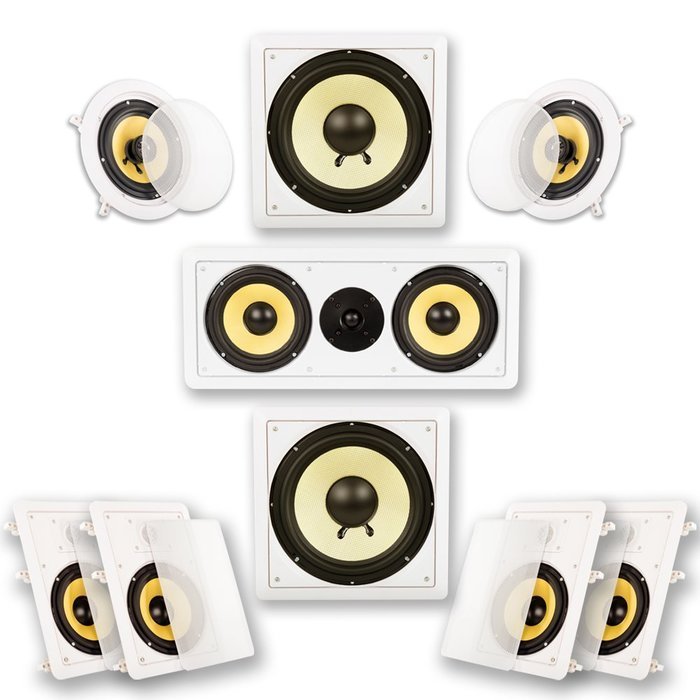 Acoustic Audio HD726 7.2 Home Theater Speaker System (White)
