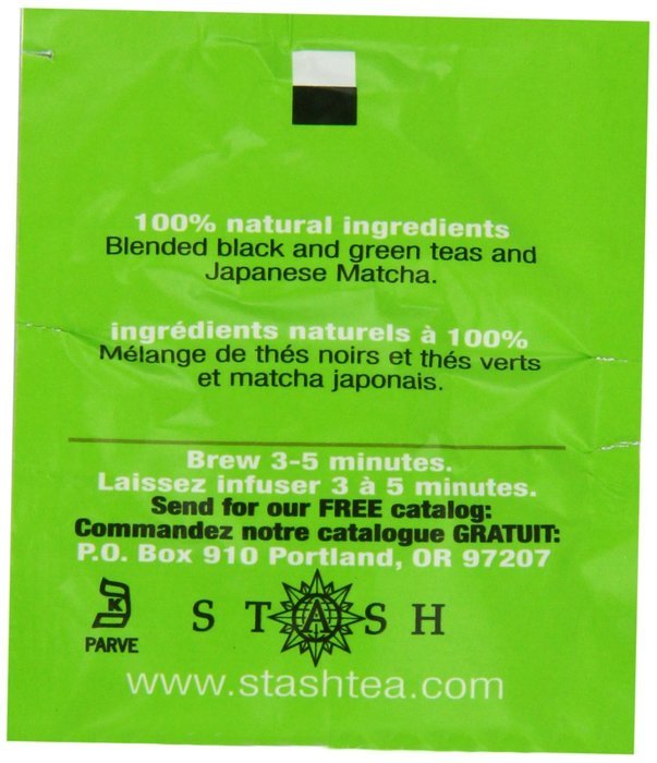Stash Tea Premium Green Tea, 100 Count Box of Tea Bags in Foil N110