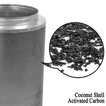 Hydroponic Grow Room Filter: 4"x10" Coconut Activated Charcoal Carbon N4