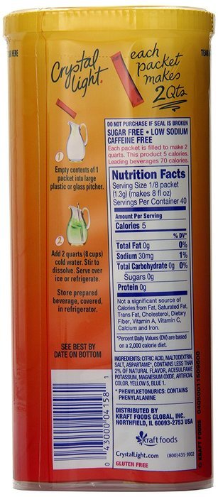 Crystal Light Green Tea Peach Mango Drink Mix (Makes 10-Quarts), 1.85 Ounce Canisters (Pack of 12) N42