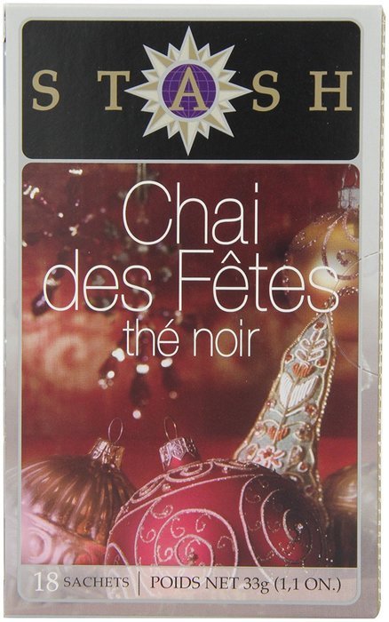 Stash Tea Holiday Chai Tea, 18 Count Tea Bags in Foil (Pack of 6) N3