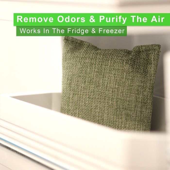 Bamboo Activated Charcoal Odor Absorber & Air Filter Purifier For Refrigerator & Freezer - Eliminates Odor & Helps... N6