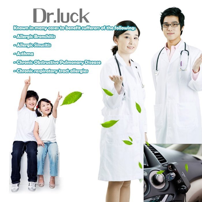 Dr.Luck Car Air Purifier Ionizer with Home/Office 12V Electricity Adapter. Removes Cigarette Smoke, unbearable...