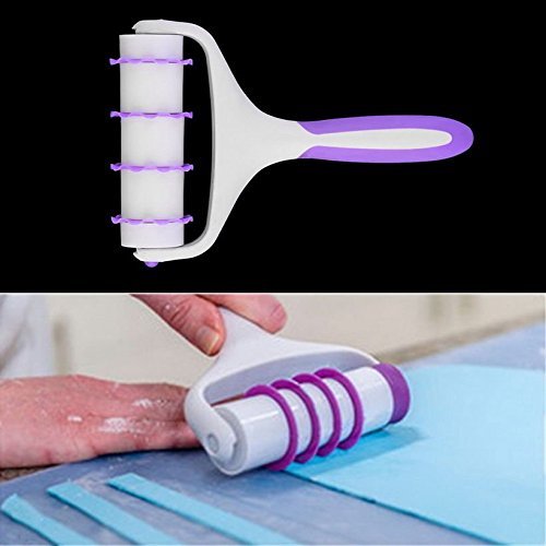 ASDOMO Fondant Cutter Strip Embosser Roller Wheel Set Sugarcraft Cake Decorating DIY Mould N9