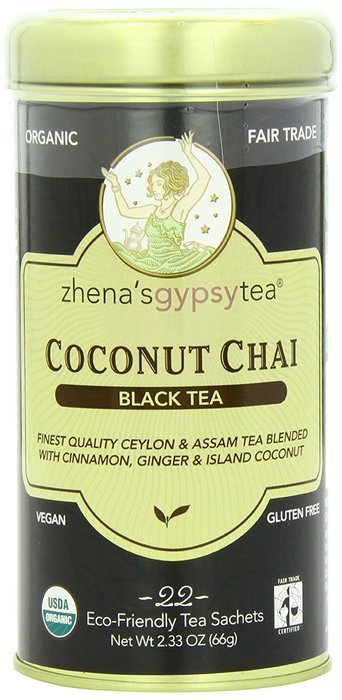 Zhena's Gypsy Tea, Coconut Chai, 22 Count Black Tea Sachets N2