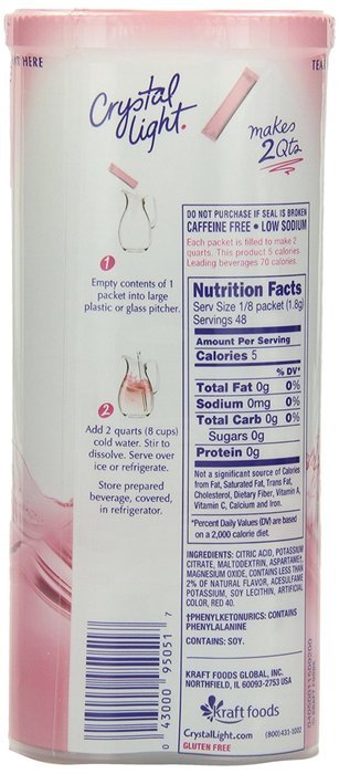 Crystal Light Green Tea Peach Mango Drink Mix (Makes 10-Quarts), 1.85 Ounce Canisters (Pack of 12) N61