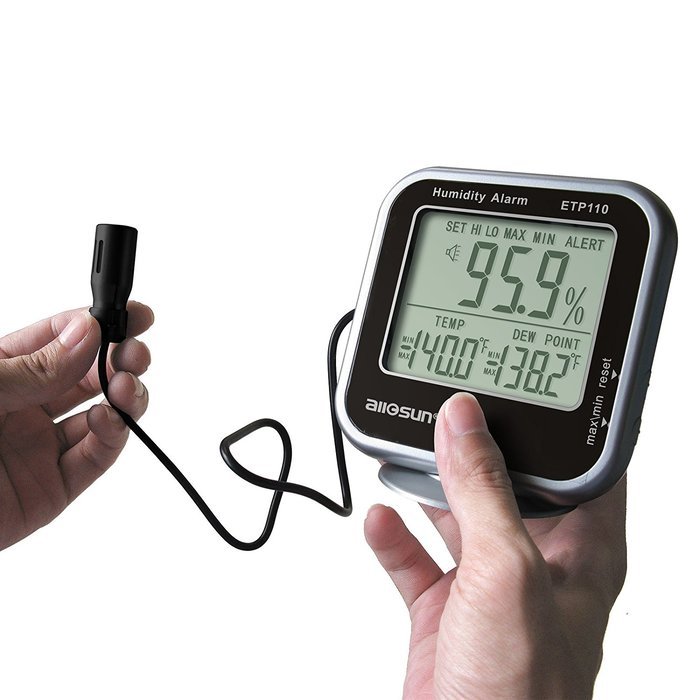 all-sun Digital Thermo-hygrometer with Humidity Alarm & Remote Probe/ Humidity Monitor / Dew-point Meter