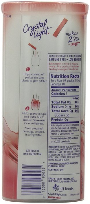 Crystal Light Green Tea Peach Mango Drink Mix (Makes 10-Quarts), 1.85 Ounce Canisters (Pack of 12) N67