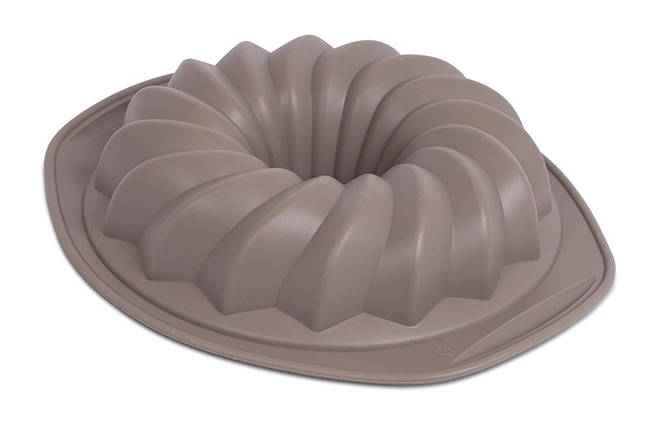 Internet&rsquo;s Best Silicone Fluted Spiral Cake Mold | Bundt Cake Pan | Bread Chocolate Bakeware | BPA Free N6