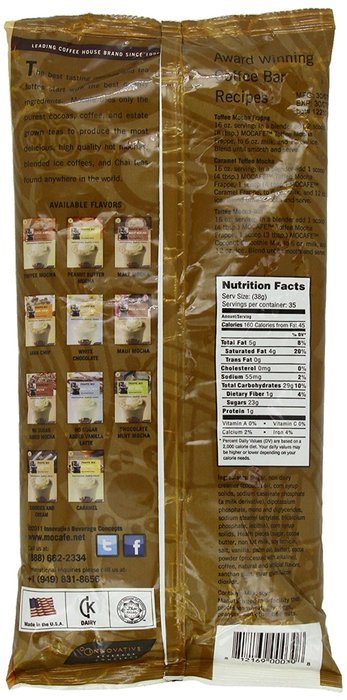 MOCAFE Frappe Toffee Mocha, Ice Blended Coffee, 3-Pound Bag