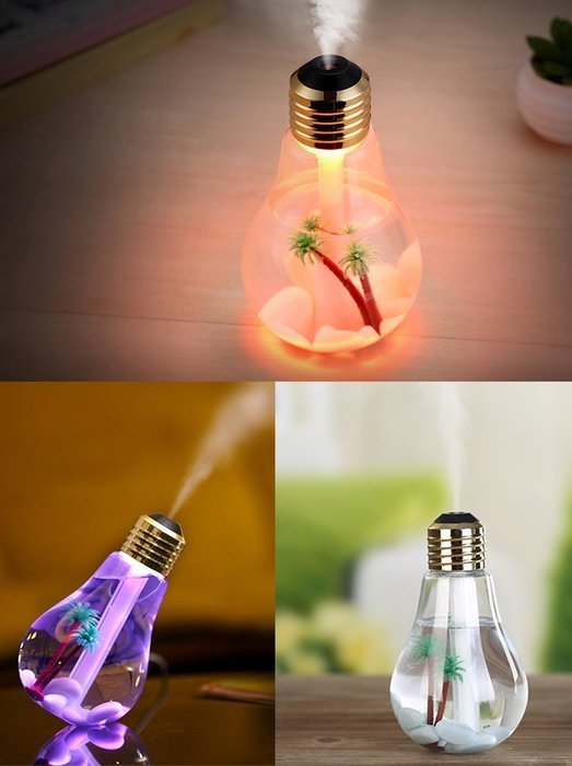 Number-One Cool Mist Ultrasonic Humidifier, Blub Micro Landscape Design 400ml Personal Air Humidifier Ultra Quiet...
