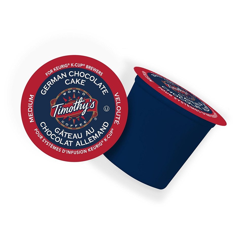 Timothy's German Chocolate Cake Flavored Coffee * 1 Box of 24 K-Cups *