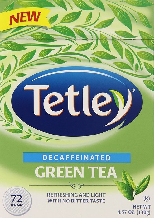 Tetley Green Tea Decaf, 72 Count (Pack of 6)
