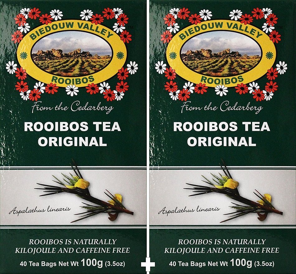 Rooibos Tea: 100% Natural South African (80 Oxygen Bleached Bag Count 7.0oz) Red Bush Healthy Herbal Tea. Caffeine...