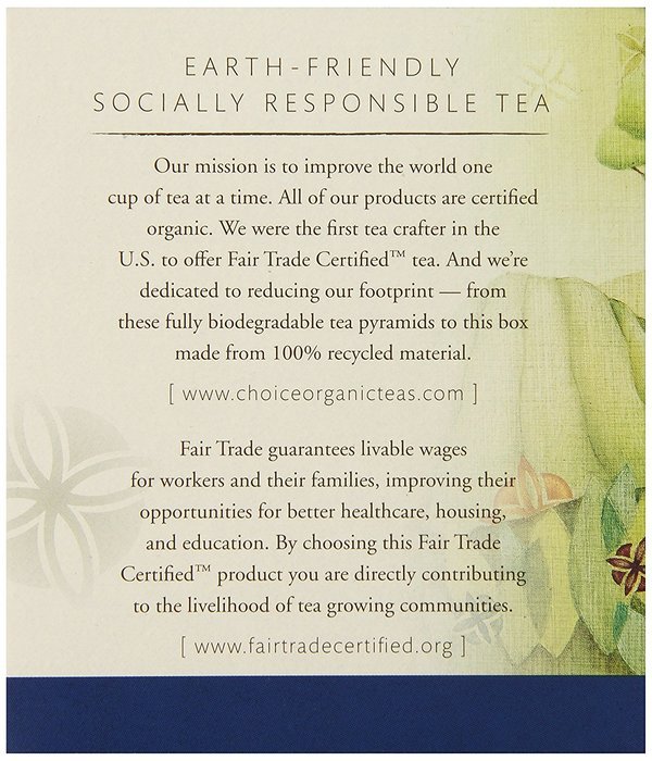 Choice Organic Whole Leaf Organics Sweet Liquorice Mint Tea Pyramids, 15-Count, 0.95-Ounce Boxes (Pack of 3) N16