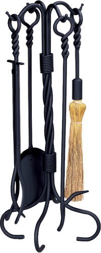 Uniflame 5 PC. Black Wrought Iron Ring, Swirl Fireset