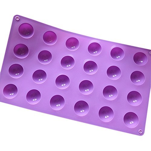 24 Semiround Chocolate Silicone Cake Mold Pan 11.6"x6.8"x0.59" Color At Random N2