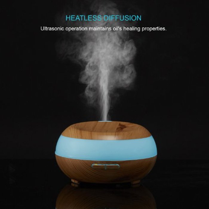 Dirky 300ml Wood Aroma Essential Oil Diffuser Whisper Quiet Cool Mist Humidifier With 7Color LED Lights Change... N4