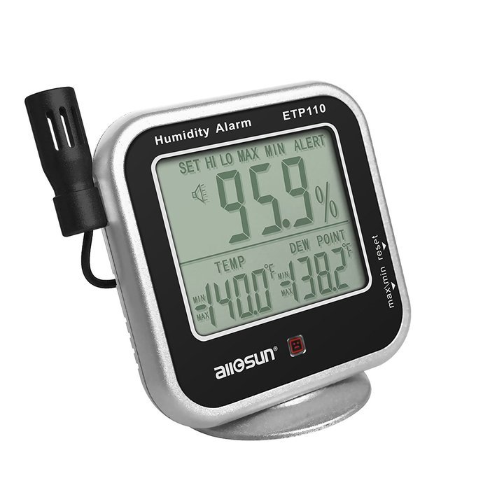 all-sun Digital Thermo-hygrometer with Humidity Alarm & Remote Probe/ Humidity Monitor / Dew-point Meter N4