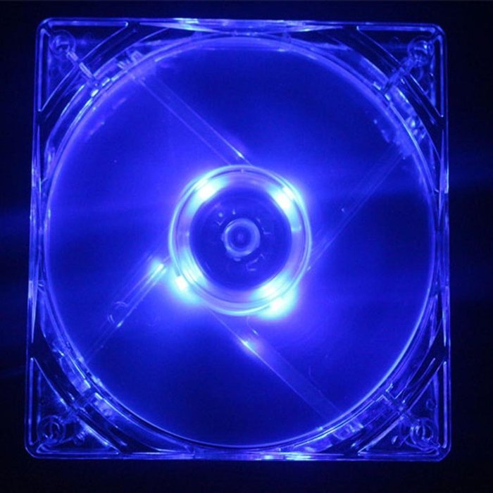AMA(TM) Blue Quad 4-LED Light Neon Clear PC Computer Case Cooling Fan Pad Tray Chilling Stand (Blue 2) N2