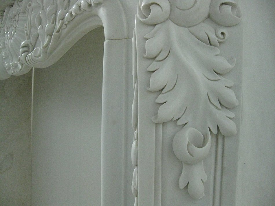 Black and White Polished Marble Fireplace Surround FPS-11 N2