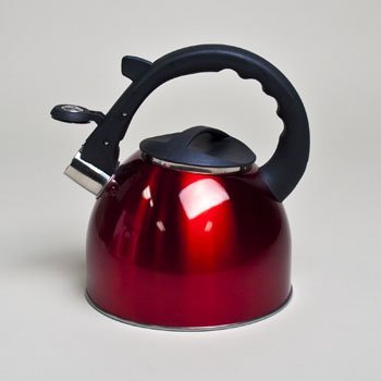 TEA KETTLE 2.5LT RED S/S LITHO BOXED SEE N2, Case Pack of 3