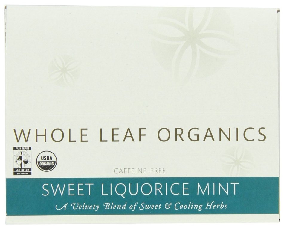 Choice Organic Whole Leaf Organics Sweet Liquorice Mint Tea Pyramids, 15-Count, 0.95-Ounce Boxes (Pack of 3) N29