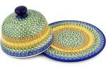 Polmedia Polish Pottery 9-inch Stoneware Dish with Cover H1791D Hand Painted from Ceramika Artystyczna in Boleslawiec...