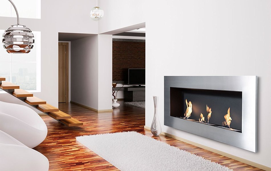 Moda Flame Hudson Recessed Wall Mounted Ethanol Fireplace