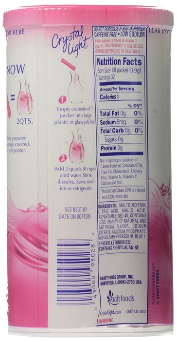 Crystal Light Green Tea Peach Mango Drink Mix (Makes 10-Quarts), 1.85 Ounce Canisters (Pack of 12) N86