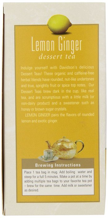 Davidson's Tea Dessert Tea/Lemon Ginger, 25 Count Tea Bag N2