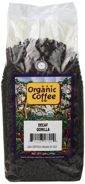 The Organic Coffee Co. Whole Bean, Decaf Gorilla, 32 Ounce