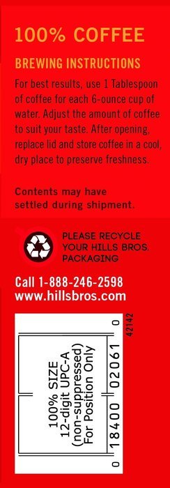 Hills Bros Coffee Original Blend Medium Roast Ground, 26 Ounce N10