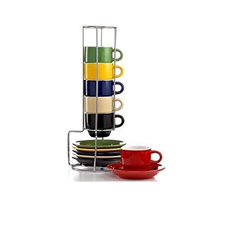 Sensations 13 Piece Espresso set with Metal Rack in Espresso by Gibson ...