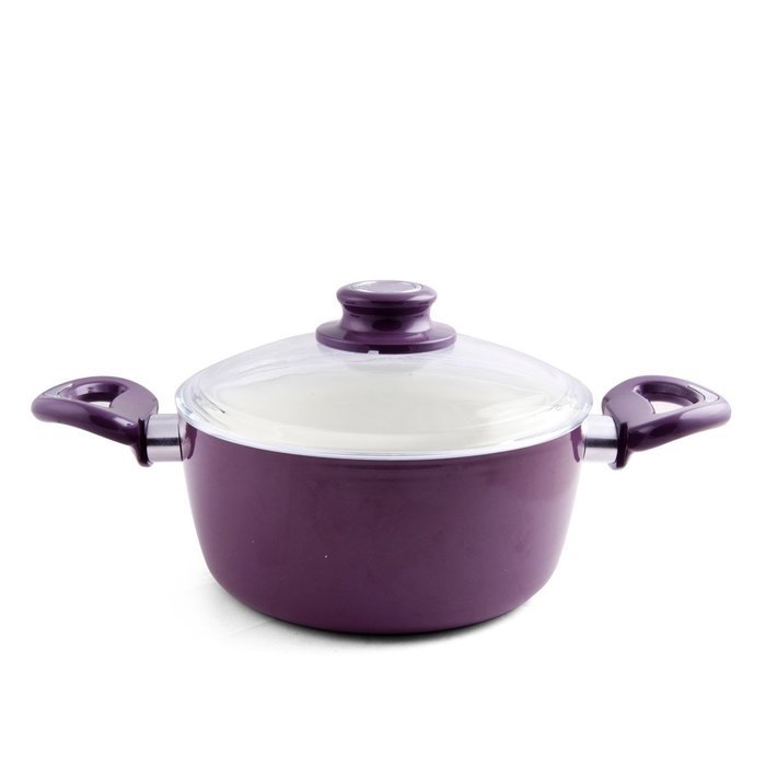 Essenso Ecotouch Lazio Enamel-Coated Dutch Oven with Nonstick Ceramic Interior, PTFE / PFOA Free, 4 Quart, Orange N4