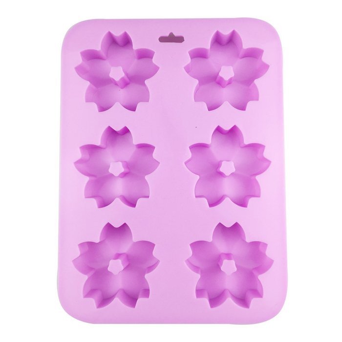 6 Cavity Sakura Shape Cake & Chocolate mold Baking Silicone Mold Sakura Shape Mold Pan N2