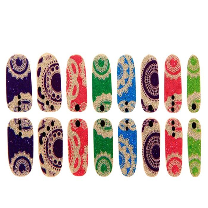 EVTECH(TM) 8 Pcs Colorful Gradient Nail Polish Strips 16 double-ended Nail Decals Strips Nail Art Tips Foils Sticker...