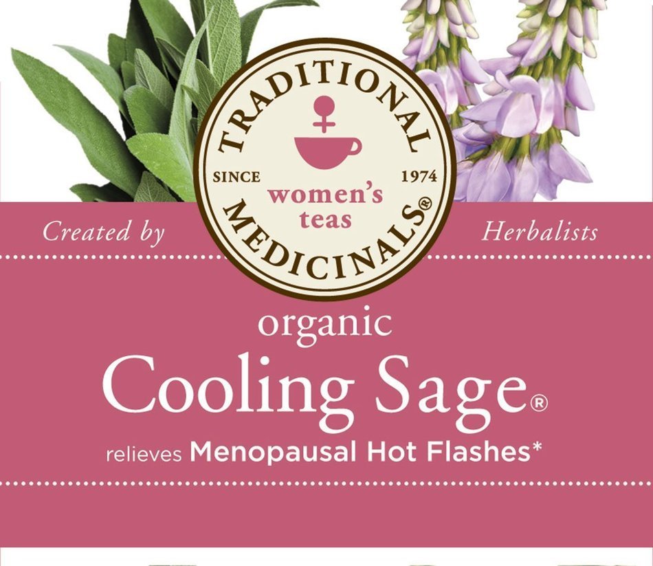 Traditional Medicinals Organic Cooling Sage Tea, 16 Tea Bags (Pack of 6