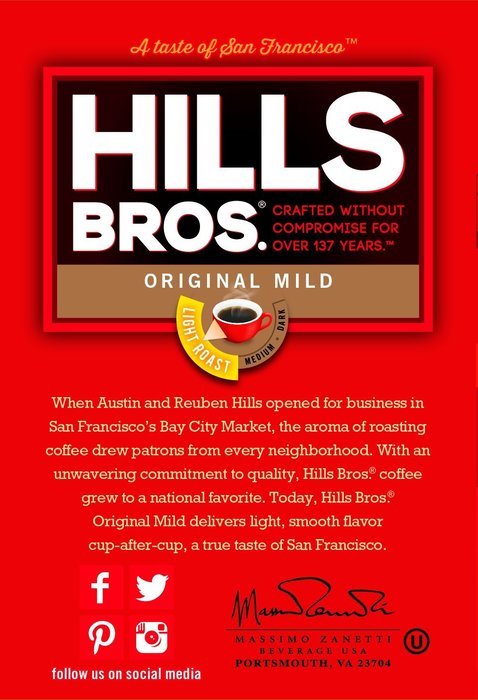 Hills Bros Coffee Original Blend Medium Roast Ground, 26 Ounce N16