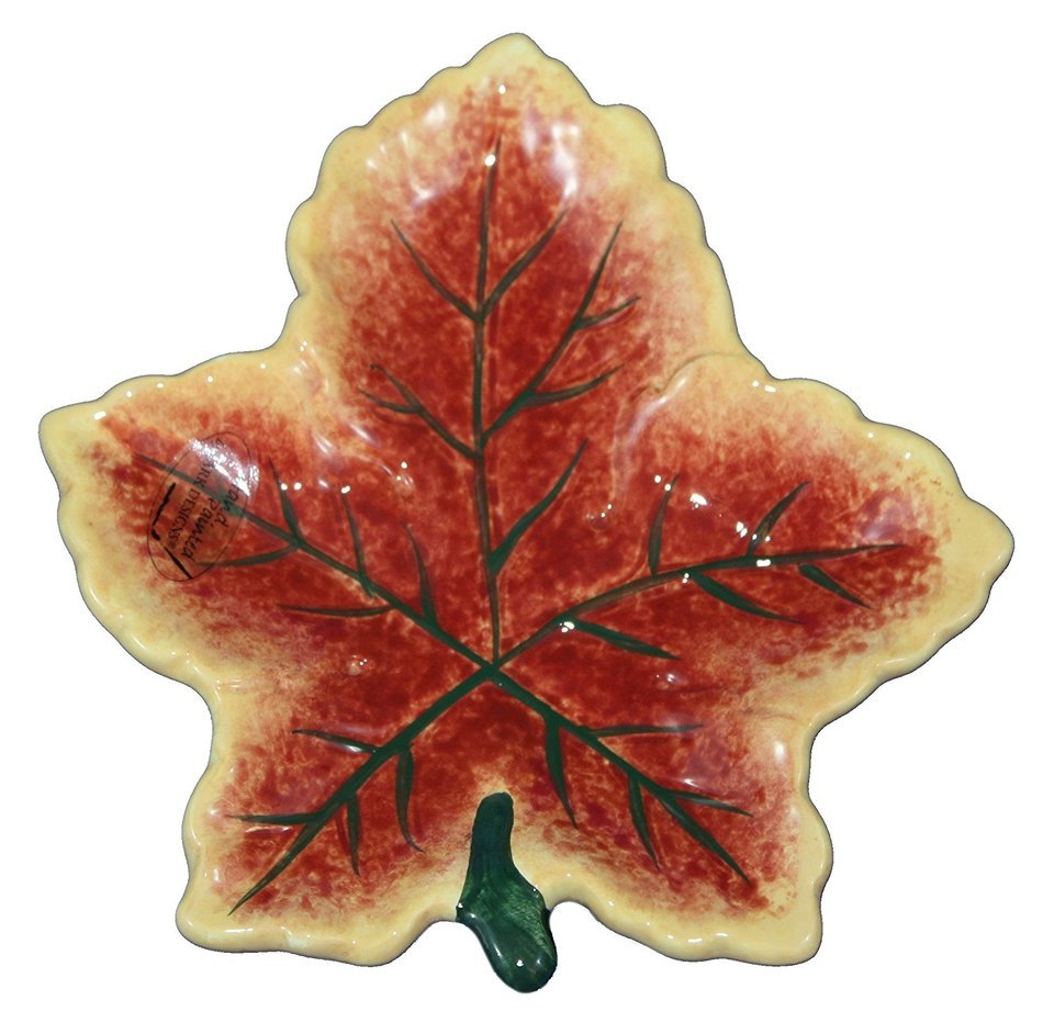 Park Designs Handpainted Leaf Ceramic Dish
