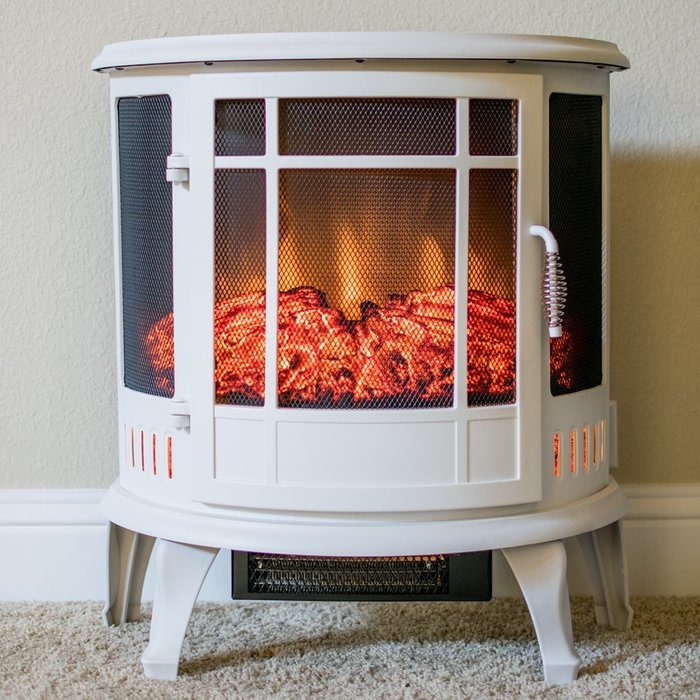 Regal Electric Fireplace - e-Flame USA 25 Inch Black Portable Electric Fireplace Stove with 1500W Space Heater... N7
