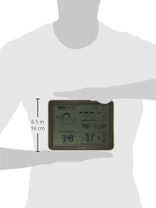 AcuRite 75077 Weather Forecaster with Jumbo Display, Remote Sensor and Atomic Clock N7