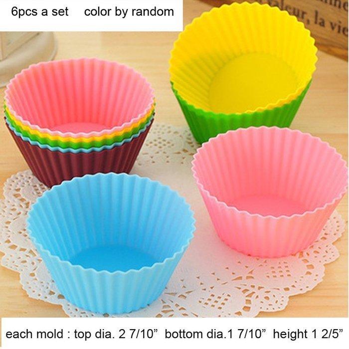 Chirstmas gift 6pcs 1 set home made cup cake chocolate silicone bakeware mold cup shape N2