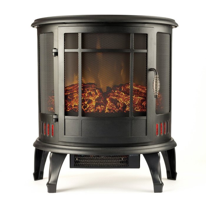 Regal Electric Fireplace - e-Flame USA 25 Inch Black Portable Electric Fireplace Stove with 1500W Space Heater... N8